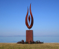 Preview: Edelstahl SBig flame artwork on rusty column